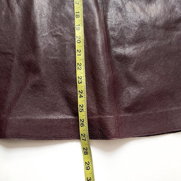 Banana Republic Lambskin Leather Skirt Ripened Berry Burgundy Size 8 NEW NWT - Picture 12 of 13